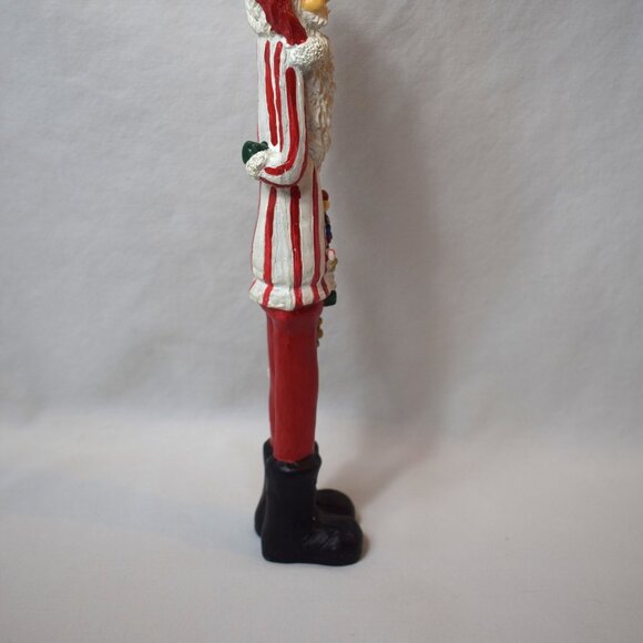 Vintage Resin Skinny Santa Claus Figure With Black Boots and Toys - Picture 8 of 11